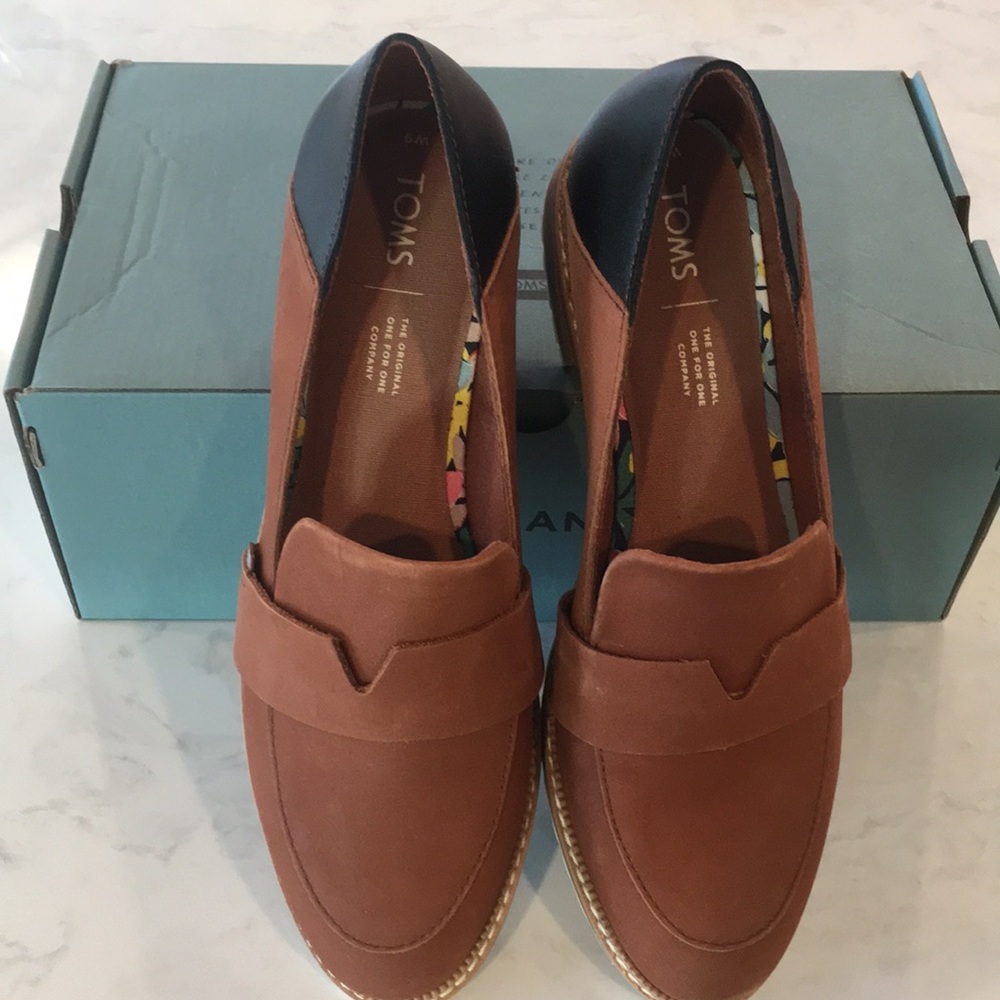 Toms Mallory Flat Hazel Leather - NEW